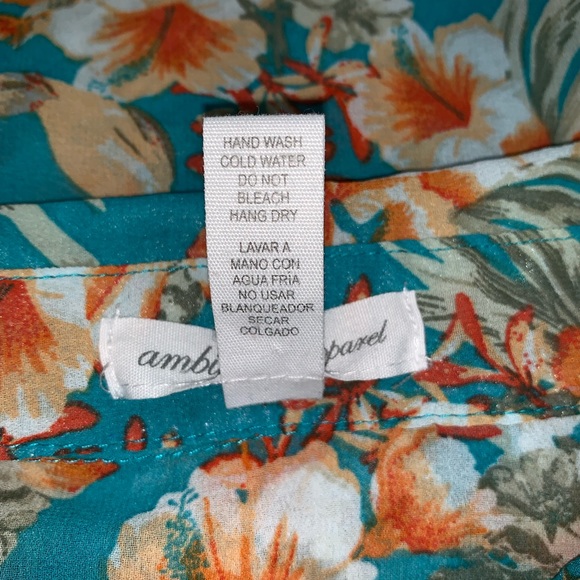 Ambiance Apparel Floral Button Up Tank with Collar - Picture 7 of 7